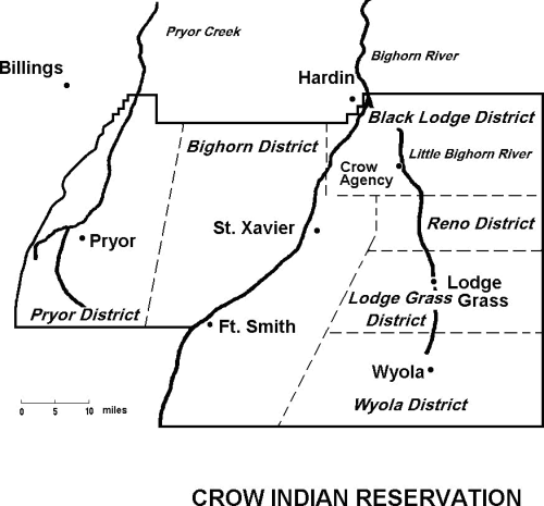 Districts of the present Crow Reservation