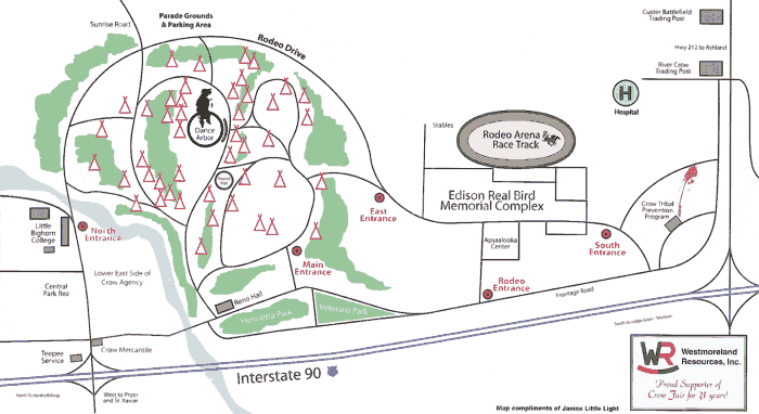 Crow Fair Camp Map -- Click to enlarge